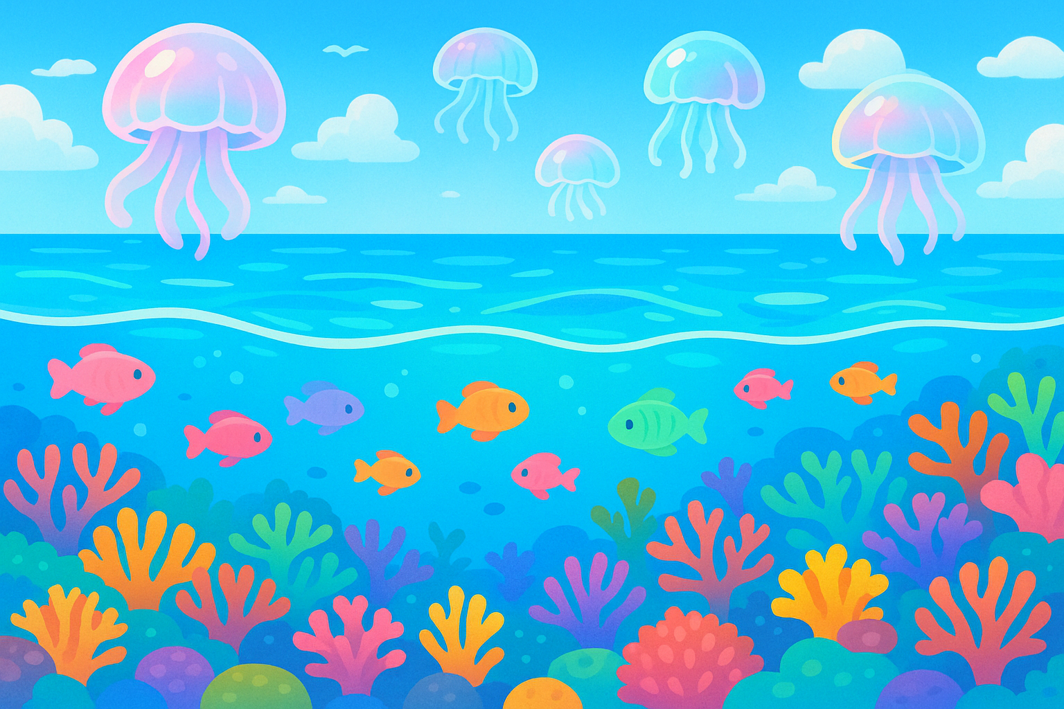 沖縄の海に大量発生したクラゲの様子