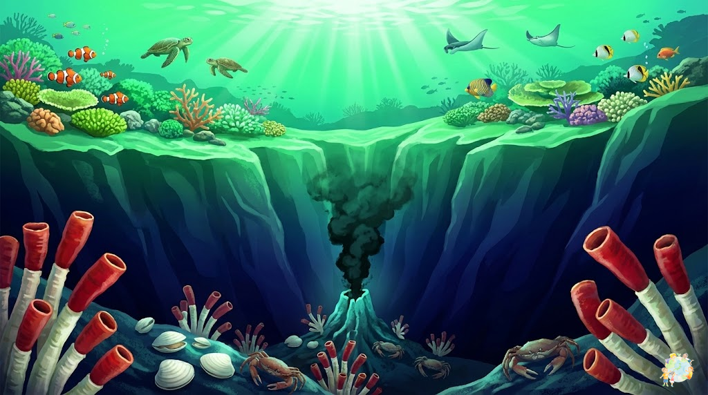 沖縄周辺の深海を示す海底地形のイラスト